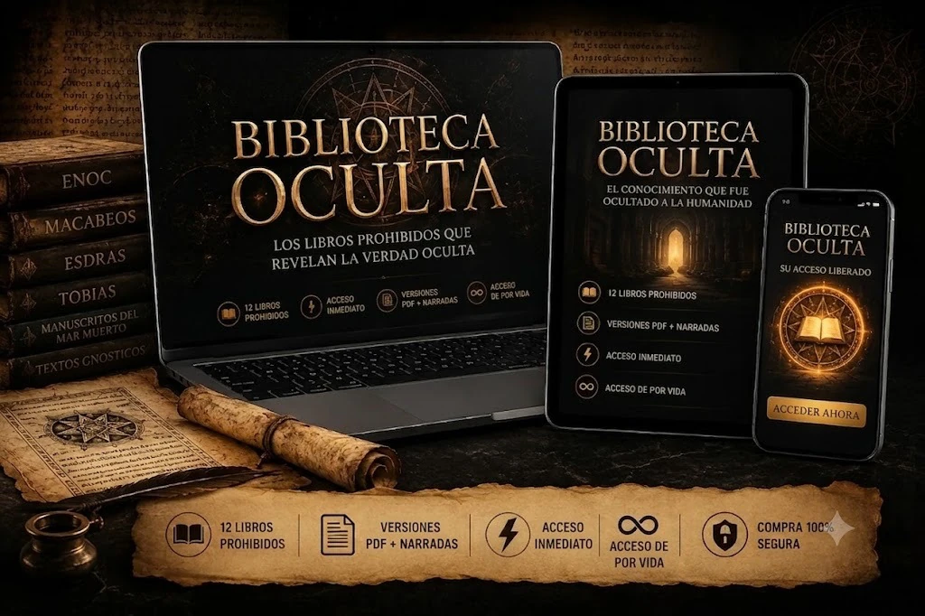 Biblioteca Oculta — mockup en los dispositivos